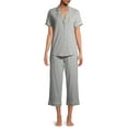 thumbnail image 6 of Secret Treasures Women's Plus Traditional Short Sleeve Notch Collar Pajamas Set, 6 of 6