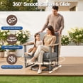 thumbnail image 2 of Muphyers 10 Pcs Aluminum Swivel Rocking Chair Set, Patio Furniture Set with 55000 BTU 2-in-1 Fire Pit Table, Wide Seat 5.1" Thick Cushion Outdoor Conversation Set for Deck Porch Poolside,Gray, 2 of 13