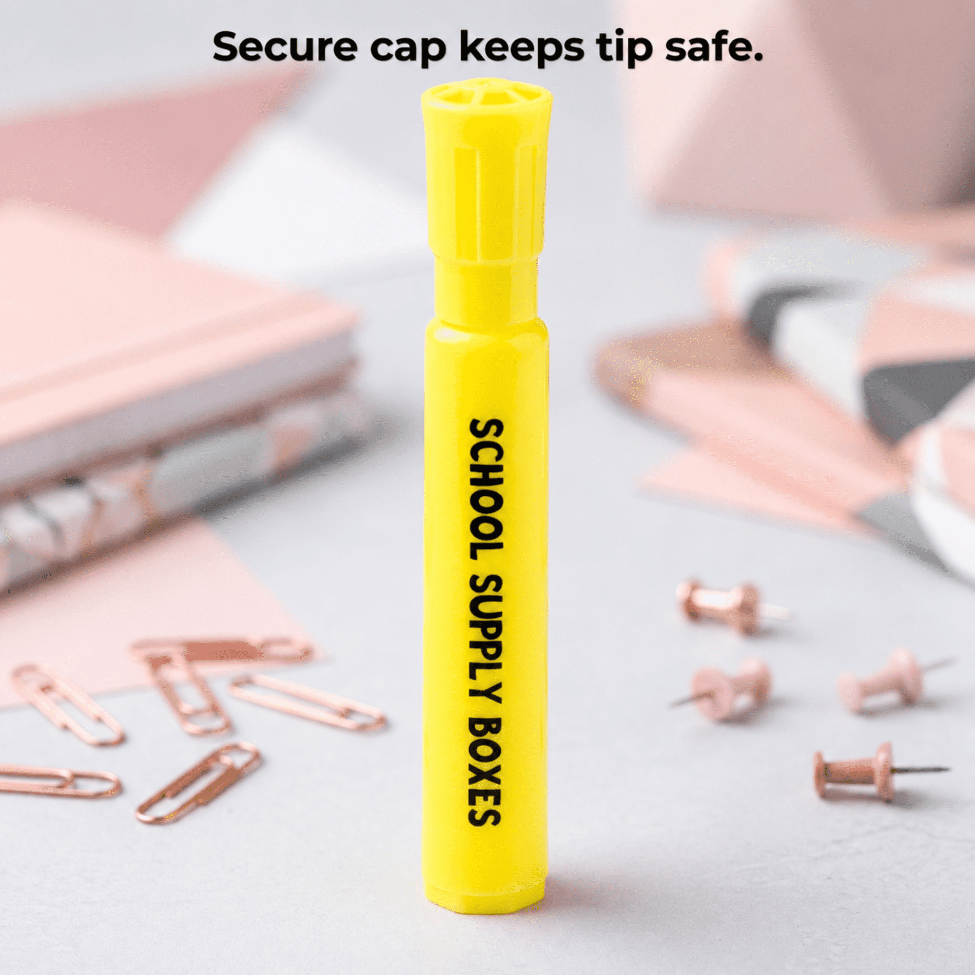 School Supply Boxes | Yellow Highlighters | 100 Pack | Bold Chisel Tip, Low-Odor Highlighters