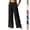 #02 Black, variant on Linen Cotton Pants Women Wide Leg Elastic High Waisted Beach Flowy Pull On Dressy Casual Baggy Slacks with Pockets, #02 Beige XXL