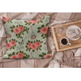 thumbnail image 2 of Shabby Flora Fluffy Throw Pillow Cushion Cover, Paris Lettering with Roses and Leaves Abstract Pale Blue Grey Backdrop, Decorative Square Accent Pillow Case, 20" x 20", Salmon and Green, by Ambesonne, 2 of 5