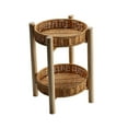thumbnail image 6 of Rattan Vegetable Storage Serving Basket Storage Baskets Bin Rattan Storage Tray Rustic Rattan Bread Baskets for Onions Snack Patio Kitchen 18×4×28cm 2 Tire, 6 of 8