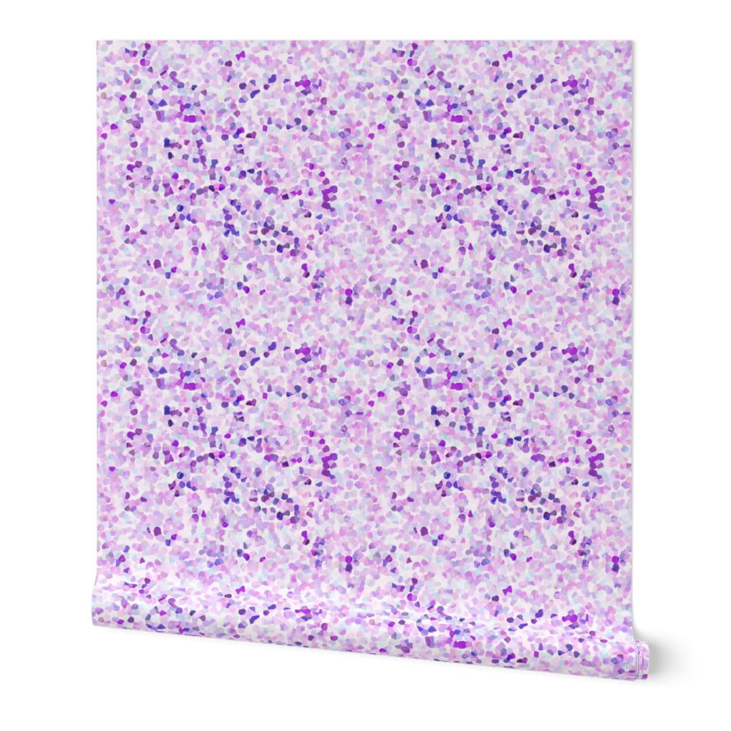Removable Water-Activated Wallpaper Purple Confetti Party Modern Birthday