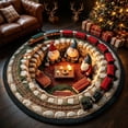 thumbnail image 7 of 3D Christmas Gnome Train Round Area Rug - Soft Non-Slip Washable Floor Mat for Living Room Bedroom Entryway Festive Holiday Decor, 7 of 7