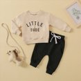 thumbnail image 4 of HCNTES Baby Boy Winter Clothes Boy Baby Clothes Boys Winter Letter Print Sweatshirt Pullover Tops + Pants Outfits Set Tracksuit 9 12 18 24 Months 2T 3T Outfits Boy Clothes, 4 of 7