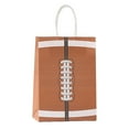 thumbnail image 1 of Face & Storage Bags National Football Party Bags 9 Pack for Birthday Parties and Events – Kraft Paper Bags with Handles for Present Boxes Candy Popcorn Rugby Theme and Sports Themed Retail Packaging, 1 of 3