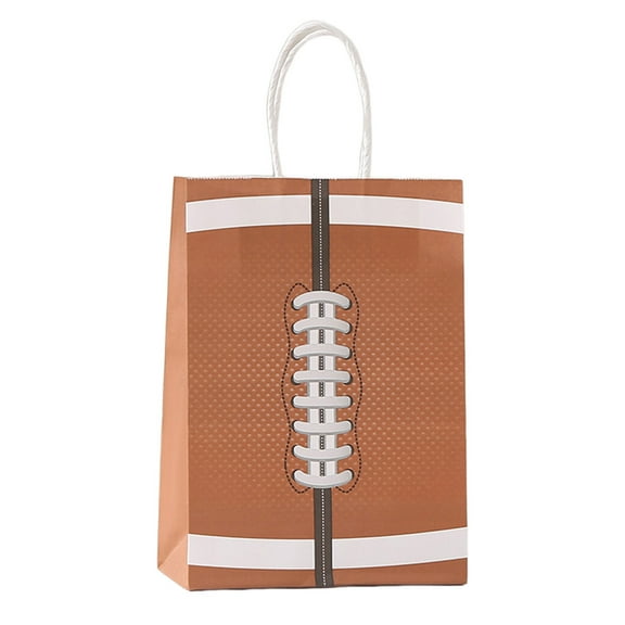 Face & Storage Bags National Football Party Goodie Bags 9 Pack Birthday Paper Bags for Kids Rugby Theme Sports Party Supplies Shopping Bags with Handles 9 Count