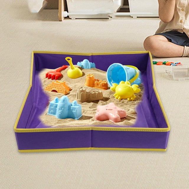 Bandeja de para niños, tapete de juego, gran espacio, reutilizable, engrosada, fácil de limpiar, bandeja de juego sensorial y portátil, Púrpura 60cmx60cm