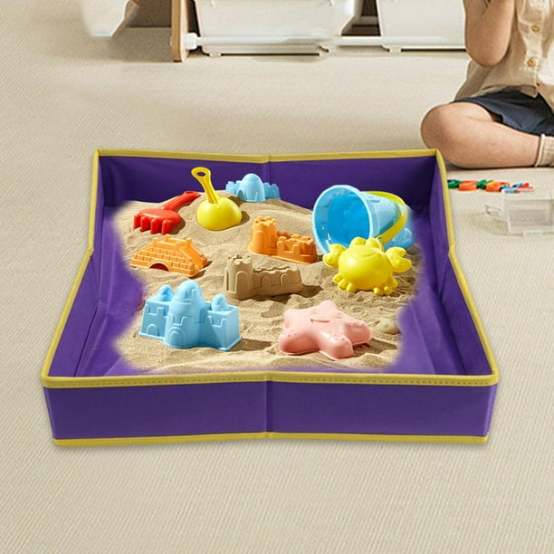 Bandeja de para niños, tapete de juego, gran espacio, reutilizable, engrosada, fácil de limpiar, bandeja de juego sensorial suave y portátil, Púrpura 60cmx60cm