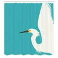 thumbnail image 2 of Ambesonne Egret Shower Curtain, Side Drawn Heron Bird, 69"Wx84"L, Seafoam White, 2 of 4