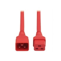 Eaton Tripp Lite Series Power Extension Cord, C20 to C19 - Heavy-Duty, 20A, 250V, 12 AWG, 2 ft. [0.6 m], Red (p036-002-ard)