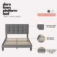thumbnail image 3 of Dora Double Size Platform Bed Frame, Upholstered Tufted Bed, Wood Slat Support, No Box Spring Needed, Metal Bed Frame with High Headboard, Easy Assembly, 3 of 10