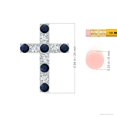 thumbnail image 3 of Angara Natural 0.84 Ct. Blue Sapphire with Diamond Cross Pendant Necklace in 14K White Gold for Women with 18 Inch Cable Chain, 3 of 8