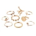 thumbnail image 2 of Anillos para mujer, regalos para mujer, moda femenina, juego de 9 anillos con hojas serpentinas geométricas, anillo ajustable, 2 of 4