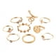 thumbnail image 2 of Anillos para mujer, regalos para mujer, moda femenina, juego de 9 anillos con hojas serpentinas geométricas, anillo ajustable, 2 of 4