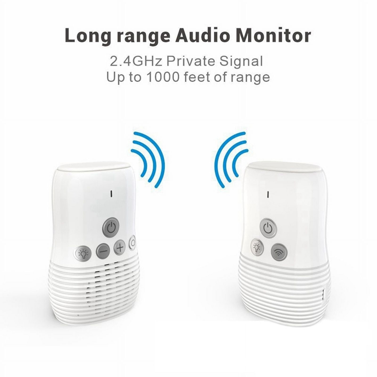 Baby Audio Monitor 2-Way Talk Baby Intercom Wireless Night Light Home Child Safety Device 2.4GHz US-Plug