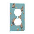 thumbnail image 2 of Yayeee Duplex Wall Plate 1-Gang 4.5"x2.7" Home Receptacle Light Switch Decorative Outlet Cover, Cartoon Capybaras, 2 of 7