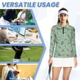 thumbnail image 6 of Uorisanigo Horse Flower Women's Long Sleeve Golf Shirt Dry-Fit Comfortable Athletic Polo Workout Tops Fashionable Zip Up Collar Tennis Tops Size XS, 6 of 7