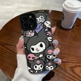 thumbnail image 6 of Hello Kitty Kuromi Wrist Strap Holder Case for iPhone 15 14 11 Pro Max 13 12 XR XS X 8 7 Plus SE 2020 Vertical Stripe Back Cover, 6 of 6