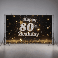 thumbnail image 5 of Decorative Design Happy 80th Birthday Banner Elegant Style Crown Decoration Backdrop for Milestone Celebration Event Decoration Holiday Party, 5 of 7