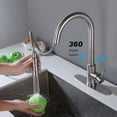 thumbnail image 3 of Izzovium Touch Kitchen Faucet with Pull Down Sprayer, Brushed Nickel Stainless Steel Single Lever High Arc 360° Rotating Faucet, Touch Control for Hands-Free Operation, 3 of 8