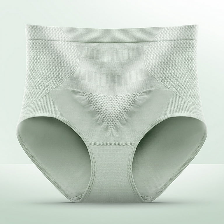 HUPOM Plus Size Underwear Panties For Women High Waist Leisure Tie Banded  Waist Green L 