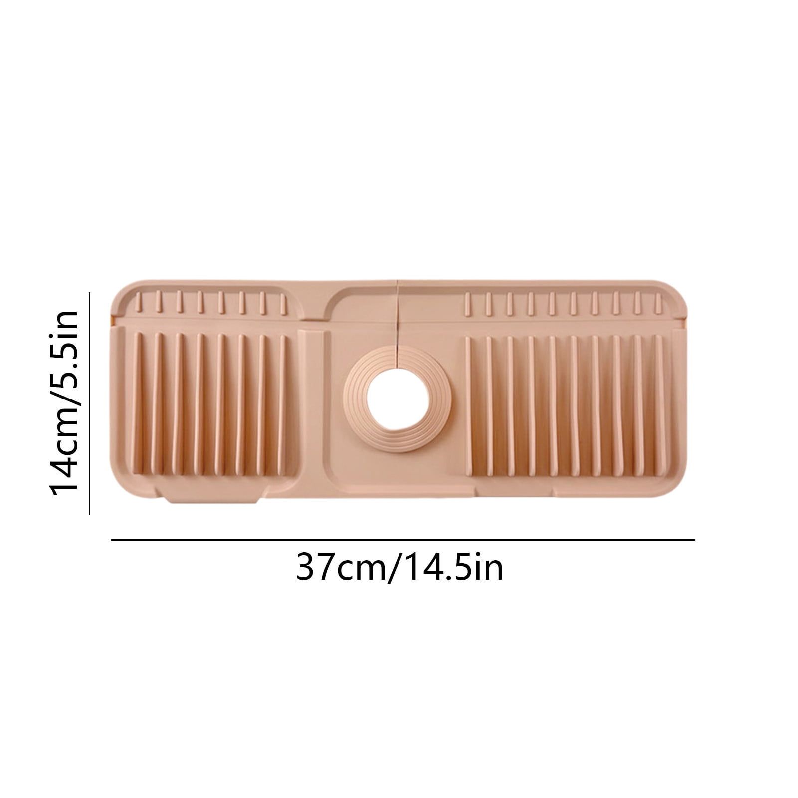 CQCYD Silicone Faucet Splash Guard Mat, Button Style Drain Mat for Kitchen Sink Countertop, 37x14cm Non-Slip Silicone Drying Mat, Water Splash Protector for Bathroom Vanity, Sink Organizer, Leak