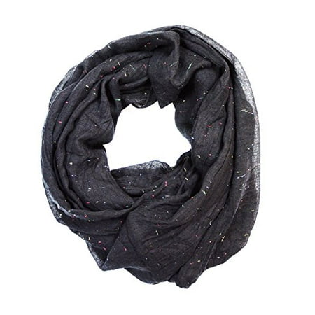 Sassy Scarves Women's Solid Color Knitted Loop Infinity Scarf (Black)