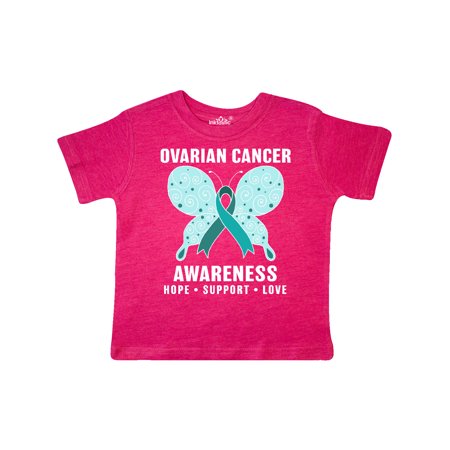 

Inktastic Ovarian Cancer Awareness Hope Support and Love Gift Toddler Boy or Toddler Girl T-Shirt