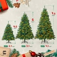 thumbnail image 3 of CAPHAUS 4.5 Feet Premium Full Artificial Pre-lit Christmas Tree w/ 398 Branch Tips Pre-Hinged & Foldable Stand, 200 LED Lights, Holiday Fake Xmas Tree w/ Pinecones, Berries for Indoor Decoration, 3 of 9