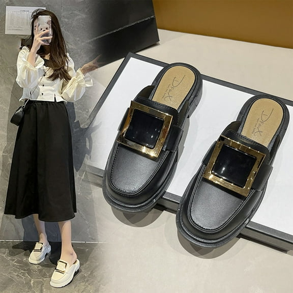 Outside Women's Slippers And Ladies Sandals Low Heel Summer Mules Slides