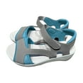 thumbnail image 2 of Wavsuf Platform Sandals for Women Casual Summer Patchwork Wide Blue Sandals Shoes Size 5.5, 2 of 7