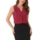 thumbnail image 4 of BLUSA SIN MANGAS DE CHIFFON ROJA V CON CUELLO EN V PARA MUJERES DE OFICINA CHIC XL, 4 of 6