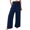 Navy, variant on yunLCZ Women's Palazzo Pants Women Fashion Solid Color Cotton Elastic Long Pants Beach Leisure Trousers Work Clothes for Office