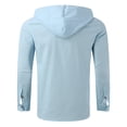 thumbnail image 6 of RUTAYY Men's Shirts Casual Solid Color Casual Button Long Sleeve Hooded Comfortable Breathable Indoor Outdoor Activities Classic Seaside Blouse, 6 of 7