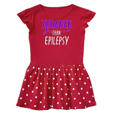 

Inktastic Tougher than Epilepsy with Purple Ribbon Gift Baby Girl Dress