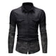 thumbnail image 1 of Camisa de hombre de manga larga de mezclilla con lavado de solapa y botones de camuflaje con bolsillo colorblock Pompotops  oipoqjl27746, 1 of 9