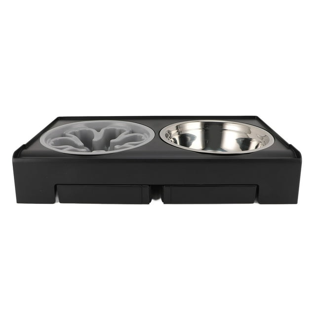 Comederos Elevados Para Perros, 5 Comederos Elevados Ajustables En Altura Con Comederos De Acero Inoxidable Y Comedero Lento Plegable Antideslizante Para Perros