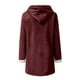thumbnail image 5 of Abrigo informal de manga larga con capucha y chaquetas para mujer, abrigo de terciopelo liso de talla grande para invierno, abrigo de manga larga con bolsillo y hebilla de cuerno para mujer, 5 of 7