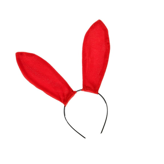 HOOWIFFY Red Rabbit Ear Party Hair Hoop Lightweight Decorative Headband for Fun and Stylish Headwear
