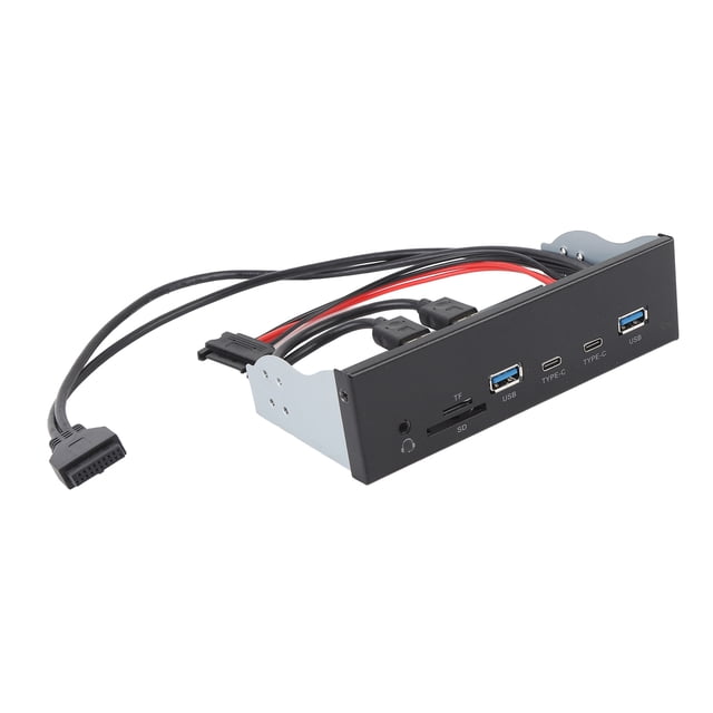 Adapter USB Front Panel Hub 6 Ports 19 Pin GEN2 X 2 Support USB A TYPE C Memory Card Microphone Input 5Gbps Optical Drive Extension Panel for PC Computer