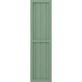 thumbnail image 4 of Ekena Millwork 14"W x 70"H Americraft Four Board Exterior Real Wood Two Equal Panel Framed Board-n-Batten Shutters (Per Pair), Track Green, 4 of 9