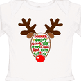 thumbnail image 4 of Inktastic Christmas Reindeer Face with Names and Red Nose Boys or Girls Long Sleeve Baby Bodysuit, 4 of 5