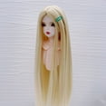 thumbnail image 3 of Doll Wig, Doll Wig Long Handmade Hair Replacement Wig Professional  Hand Crafted Soft Heat Resistances Middle Part Long Straight Doll Wig for Doll Making Style with Curling Iron, 3 of 7