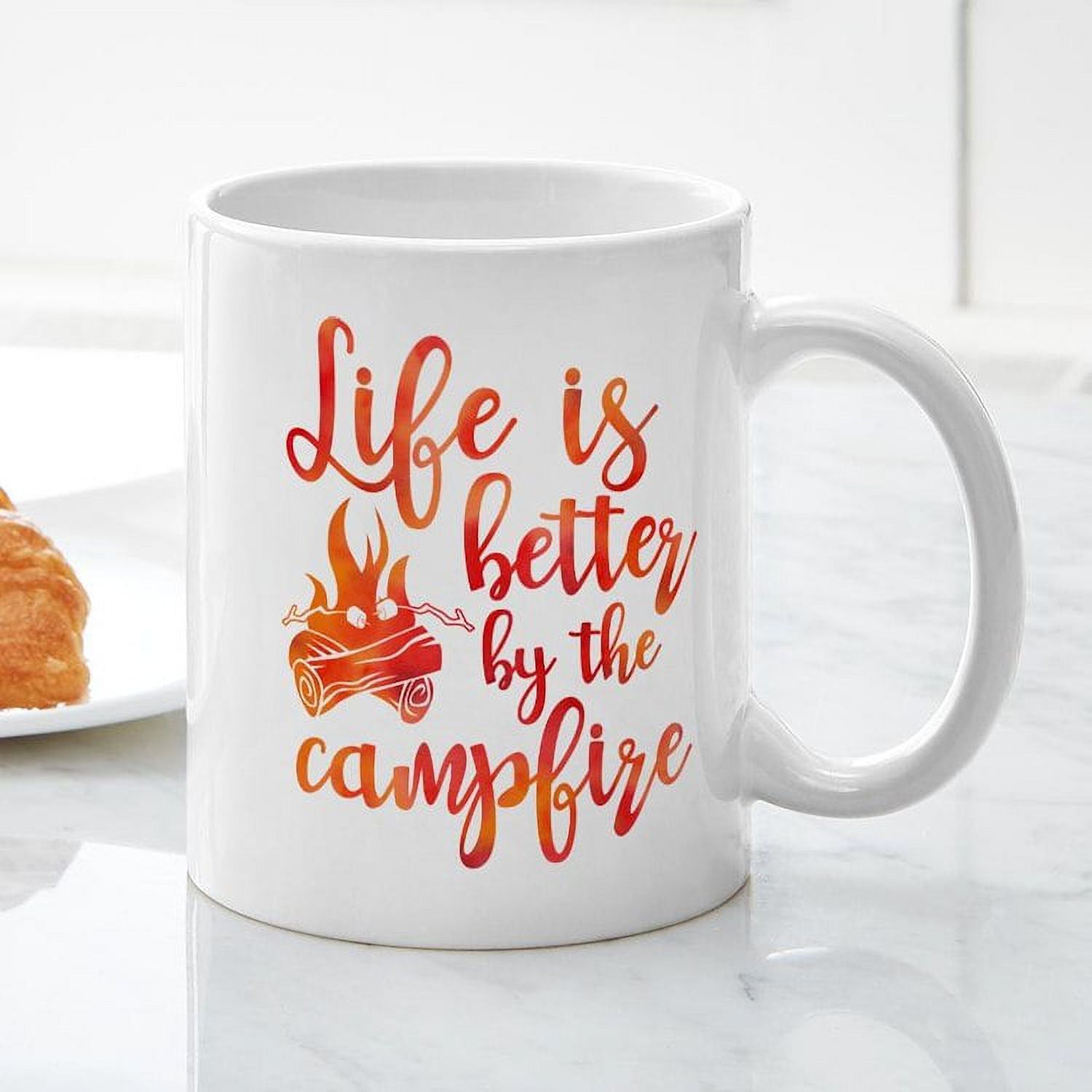 CafePress - Life's Better Campfire Mug - 11 oz Ceramic Mug - Novelty Coffee Tea Cup - image 3 of 4
