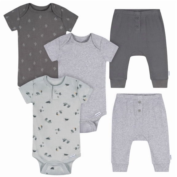 Gerber Baby Boys' 5-Piece Bodysuits & Pants Set, Western Adventure, 0/3 Months - 9 Months