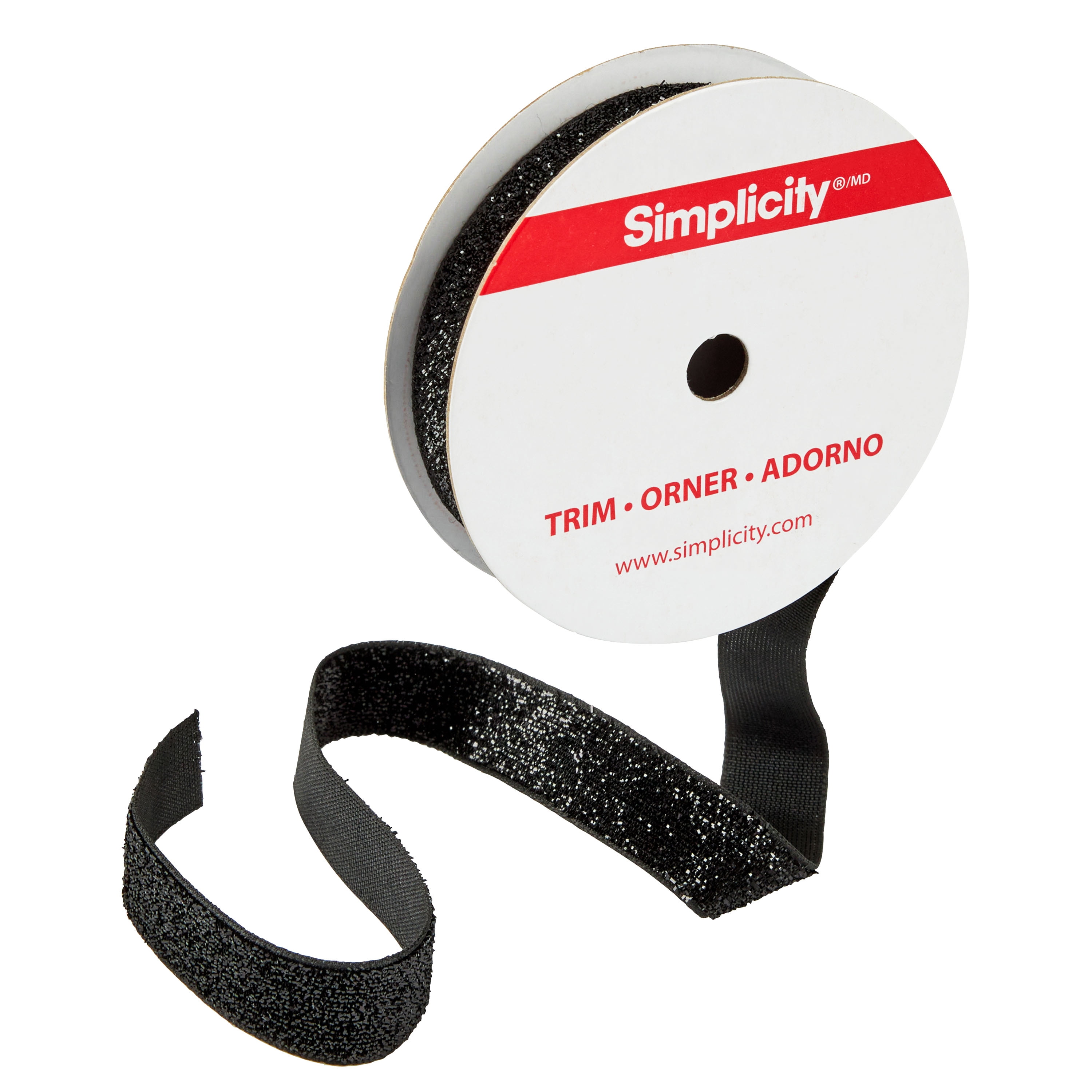 (2 pack) Simplicity Trim, Black 5/8 inch Metallic Velvet Trim Great for Apparel, Home Decorating, and Crafts, 3 Yards, 1 Each