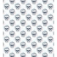 thumbnail image 3 of Hipster Duvet Cover Set, Skull with Headphones on Splashes Musical Notes, Decorative 3 Piece Bedding Set with 2 Pillow Shams, Queen Size, Slate Blue Rose, by Ambesonne, 3 of 3