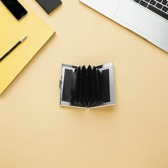 OULII Stainless Steel Metal Card Holder Slim Wallet Golden Color Card Protection