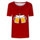 thumbnail image 4 of Tops Cortos para Mujeres, Oktoberfest Casual Impreso Cuello Redondo Manga Corta Camiseta Top Hecho de Poliéster para la Primavera Verano Uso Diario, Camisetas Casuales de Mujer, 4 of 4